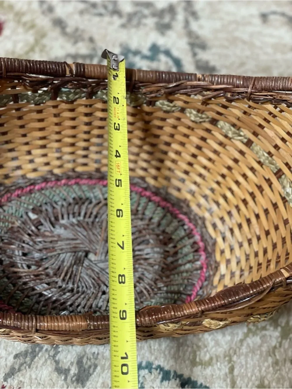 Handwoven Brown Wicker Basket Tote